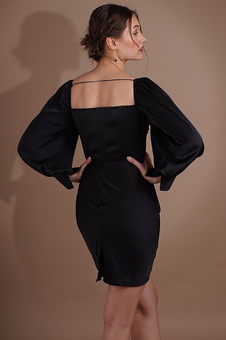 Black Draped Corset Summer Dress by Label Nupur Gupta at Pernia's Pop Up Shop