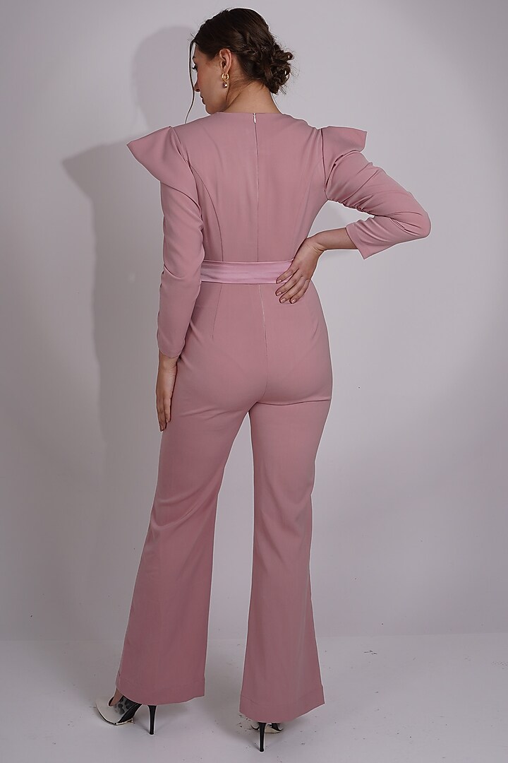 Mauve Banana Crepe Jumpsuit by Label Nupur Gupta at Pernia's Pop Up Shop