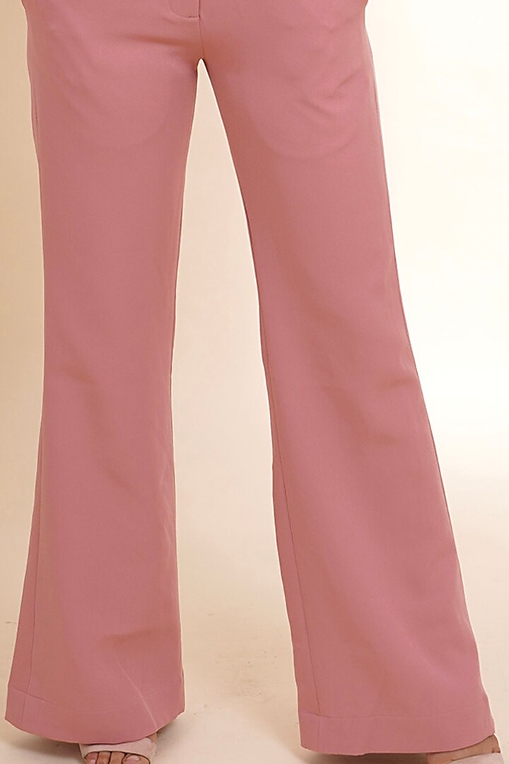 Blush Pink Banana Crepe High-Waisted Pant Set by Label Nupur Gupta at Pernia's Pop Up Shop