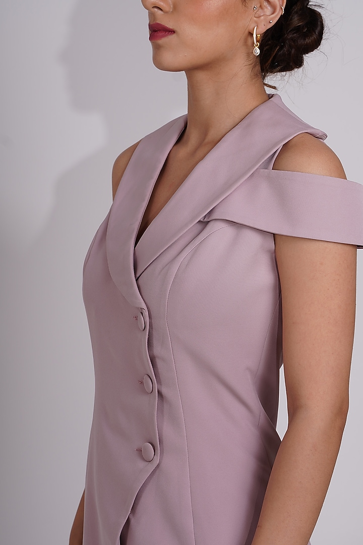 Mauve Banana Crepe Summer Dress by Label Nupur Gupta at Pernia's Pop Up Shop