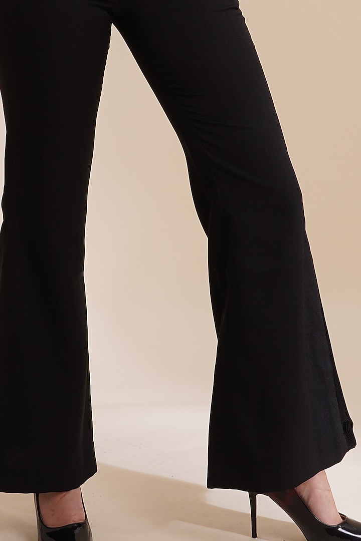 Black Bell-Bottom Pant Set by Label Nupur Gupta at Pernia's Pop Up Shop