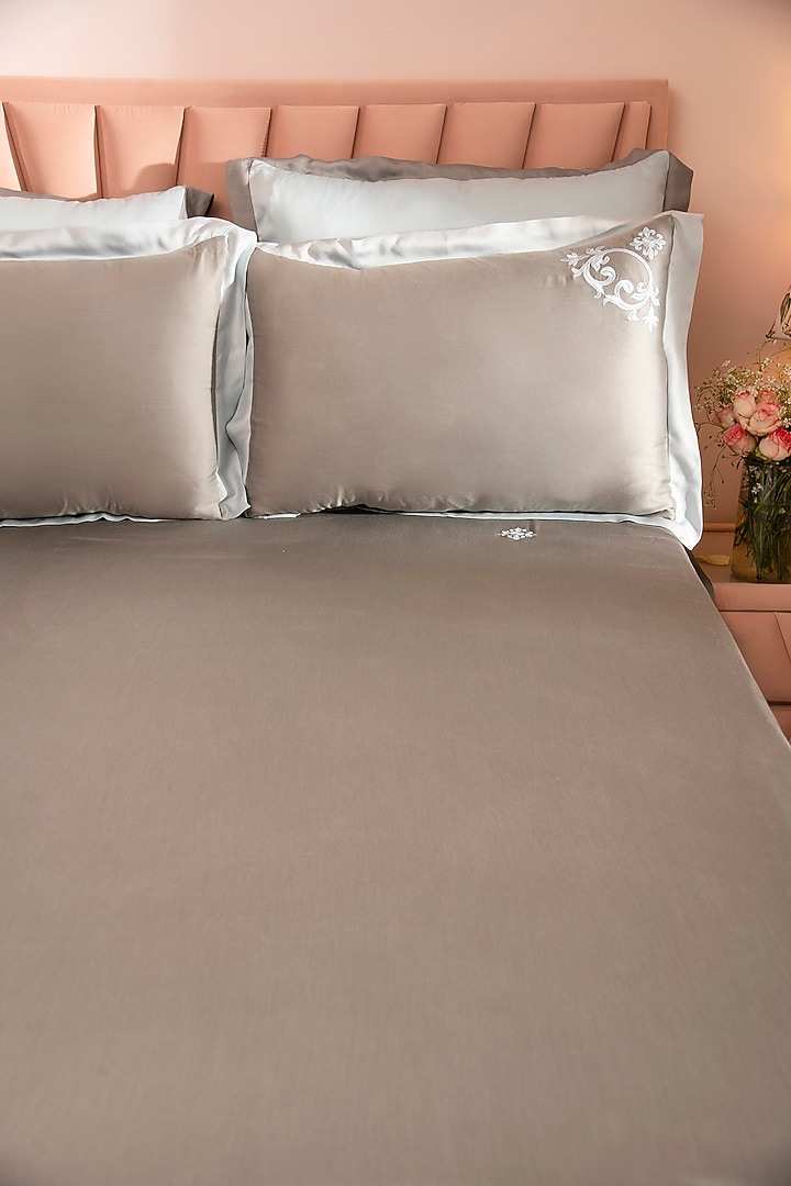 Grey & Blue Tencel Bedsheet Set by La Paloma at Pernia's Pop Up Shop