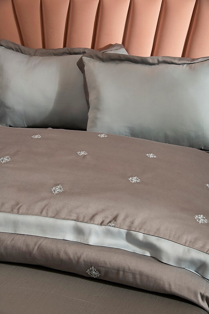 Grey & Blue Tencel Bedsheet Set by La Paloma at Pernia's Pop Up Shop