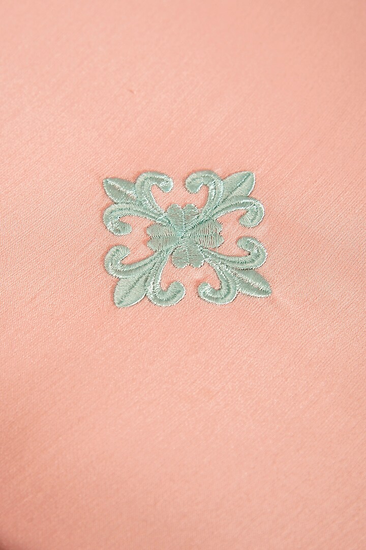 Peach Tencel Embroidered Bedsheet Set by La Paloma at Pernia's Pop Up Shop