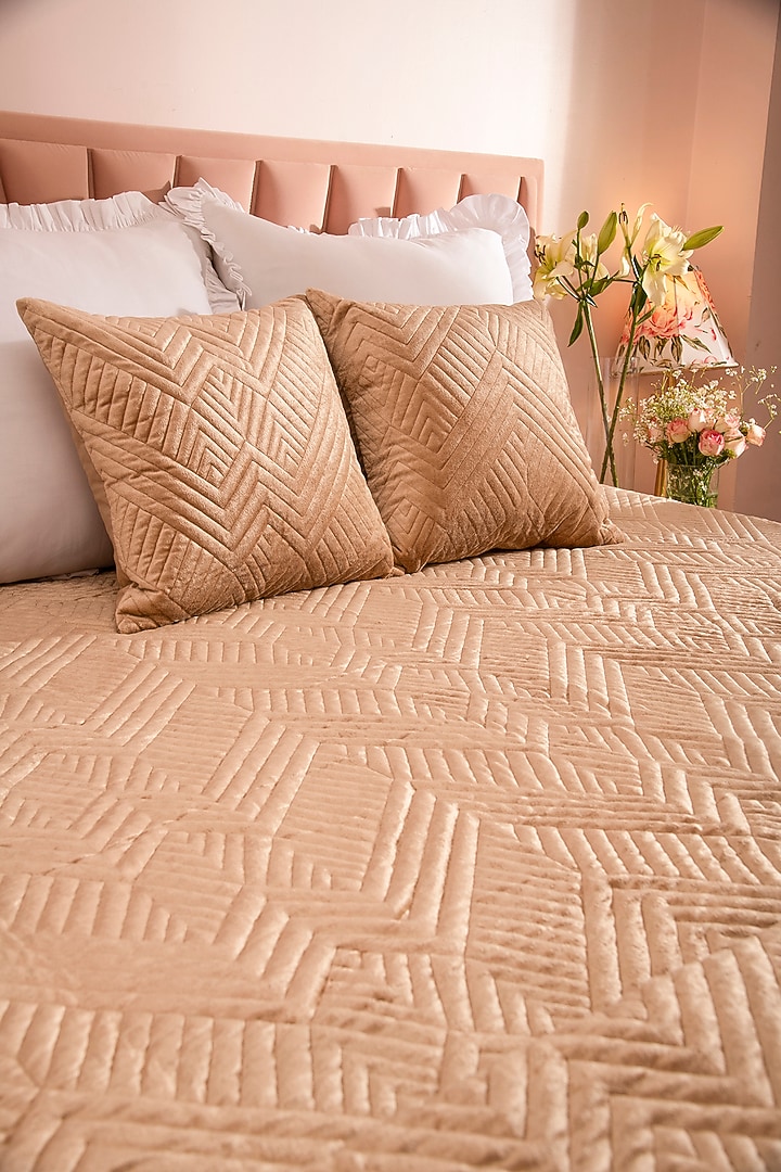 Gold Velvet & Tencel Bedspread Set by La Paloma at Pernia's Pop Up Shop