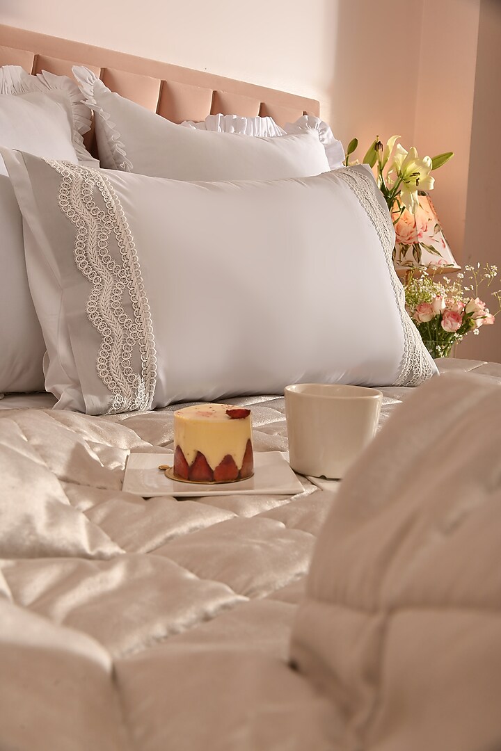Grey Velvet & Tencel Quilt Set by La Paloma at Pernia's Pop Up Shop