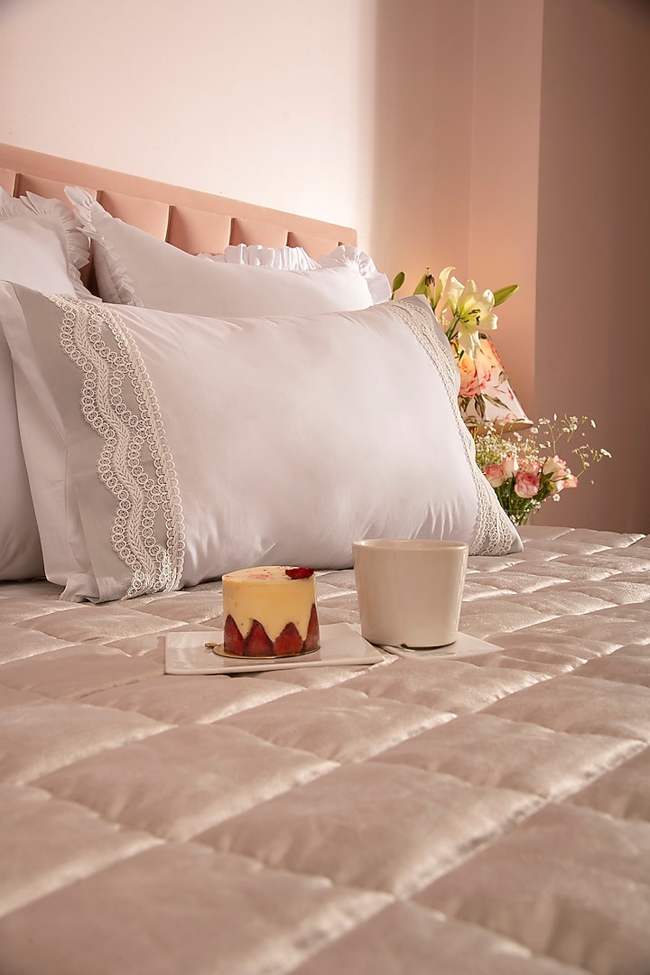 Grey Velvet & Tencel Quilt Set by La Paloma at Pernia's Pop Up Shop