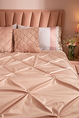 Peach Velvet & Tencel Bedspread Set by La Paloma