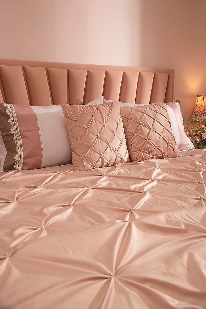 Peach Velvet & Tencel Bedspread Set by La Paloma at Pernia's Pop Up Shop
