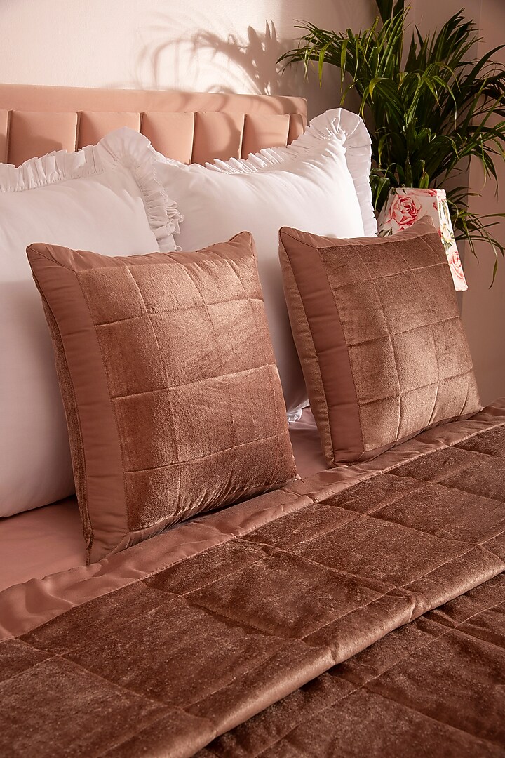 Onion Pink Velvet & Tencel Quilt Set by La Paloma at Pernia's Pop Up Shop
