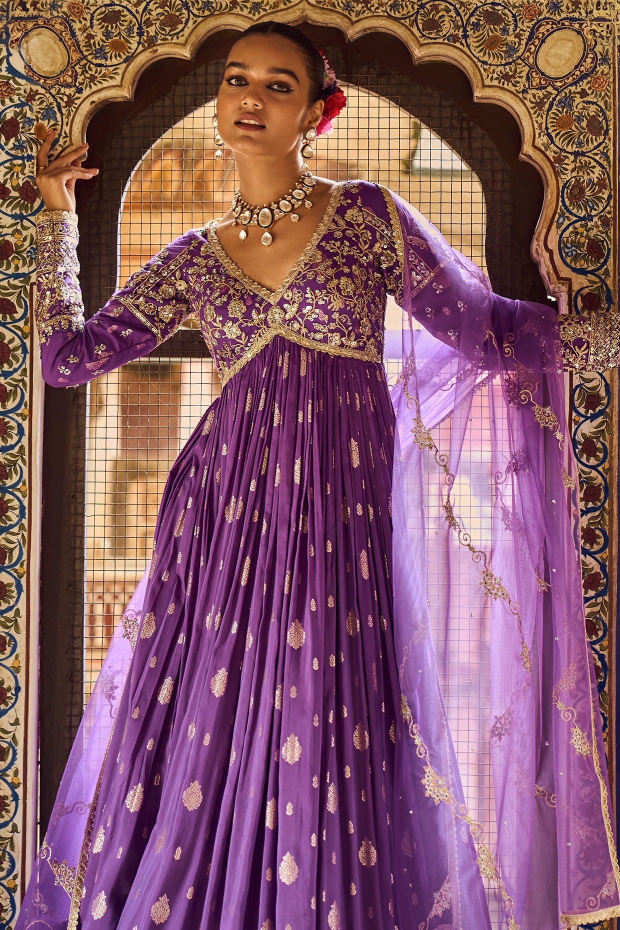 Purple Full Flared Anarkali Dress for Women With Dupatta and Pant 3 Piece  Set Readymade Anarkali Gown Salwar Kameez Set Long Wedding Gown - Etsy
