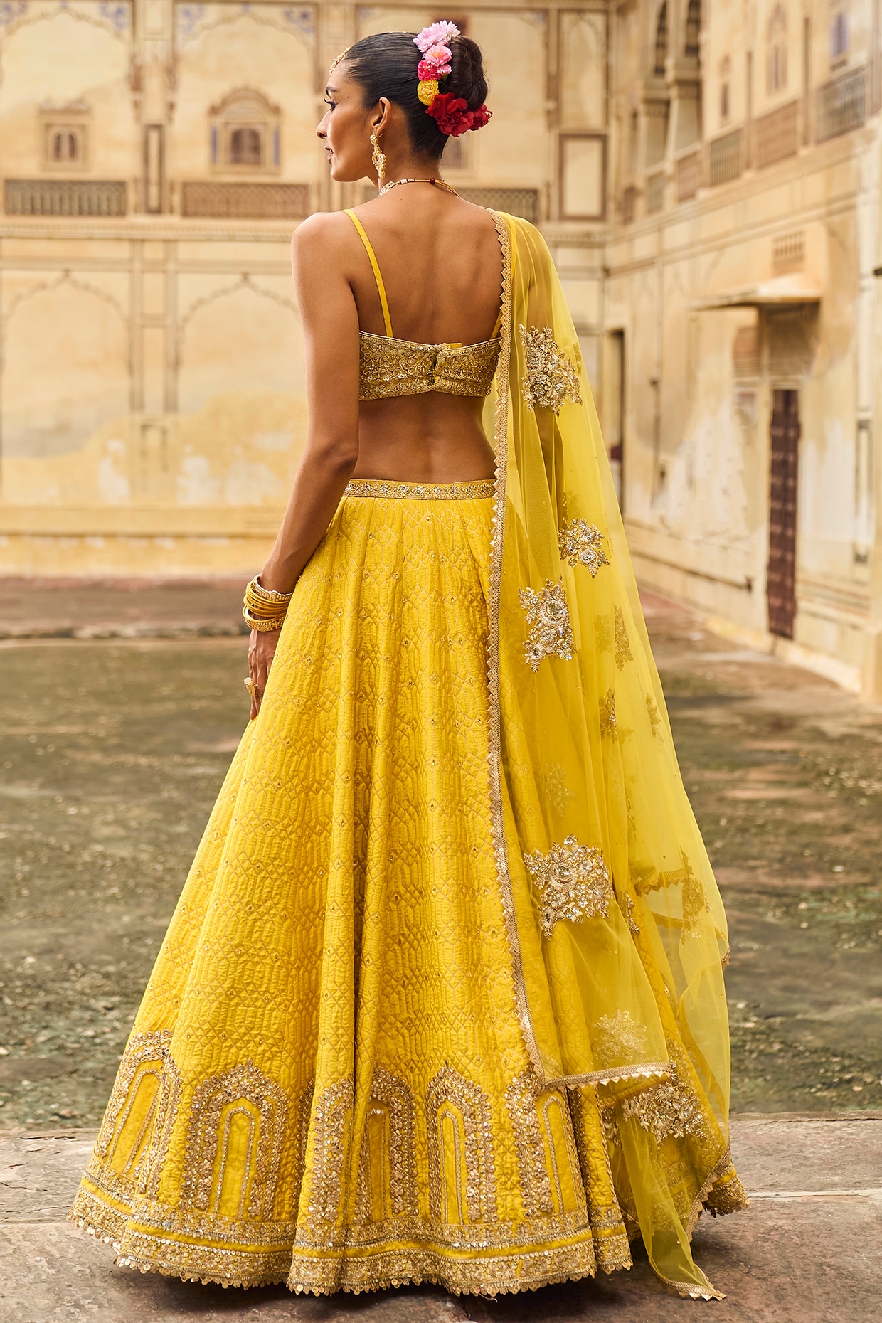 Enticing Yellow Colored Designer Lehenga Choli, Shop wedding lehenga choli  online