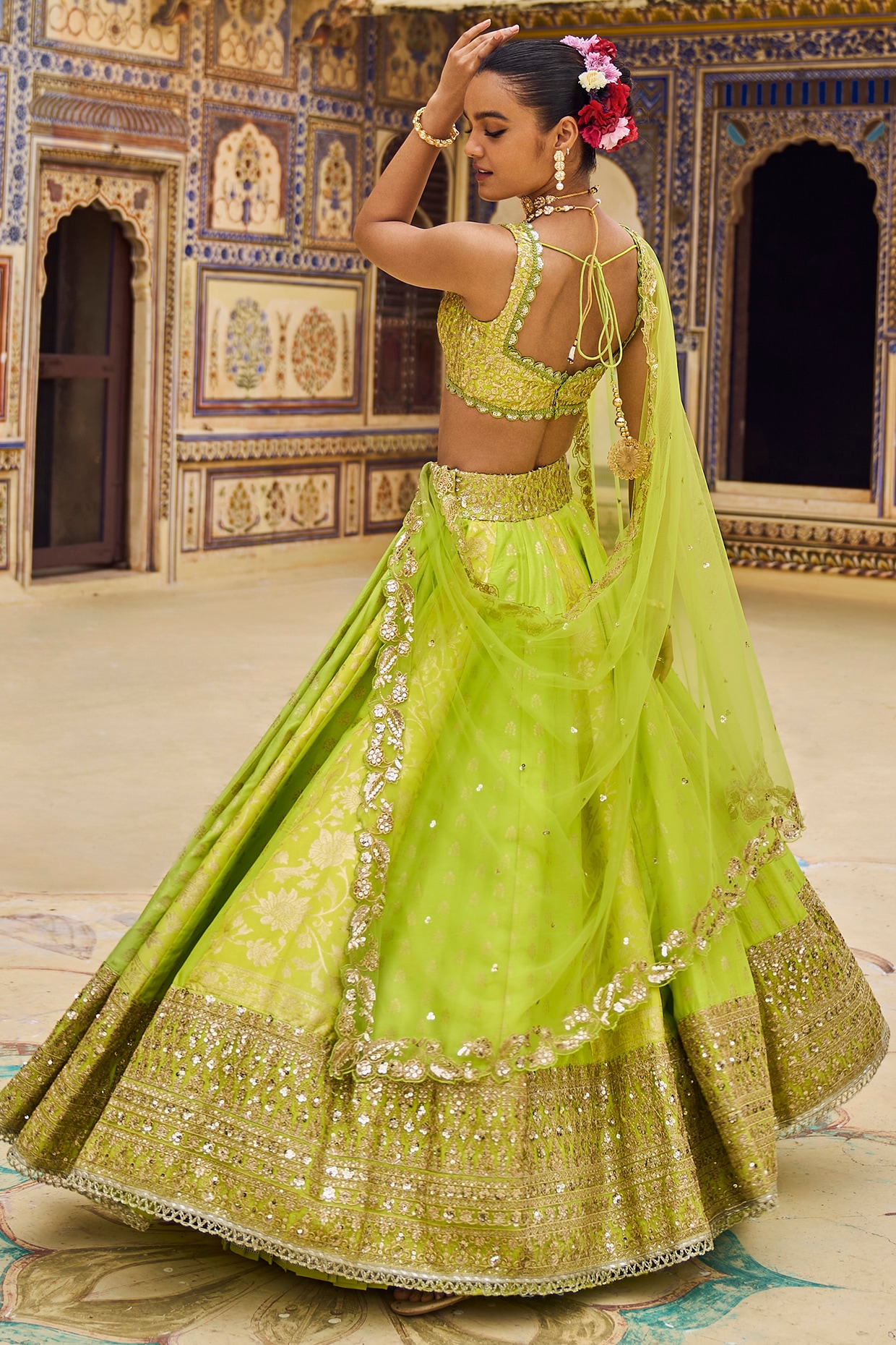 Lime Green Lehenga Set – Estie Couture