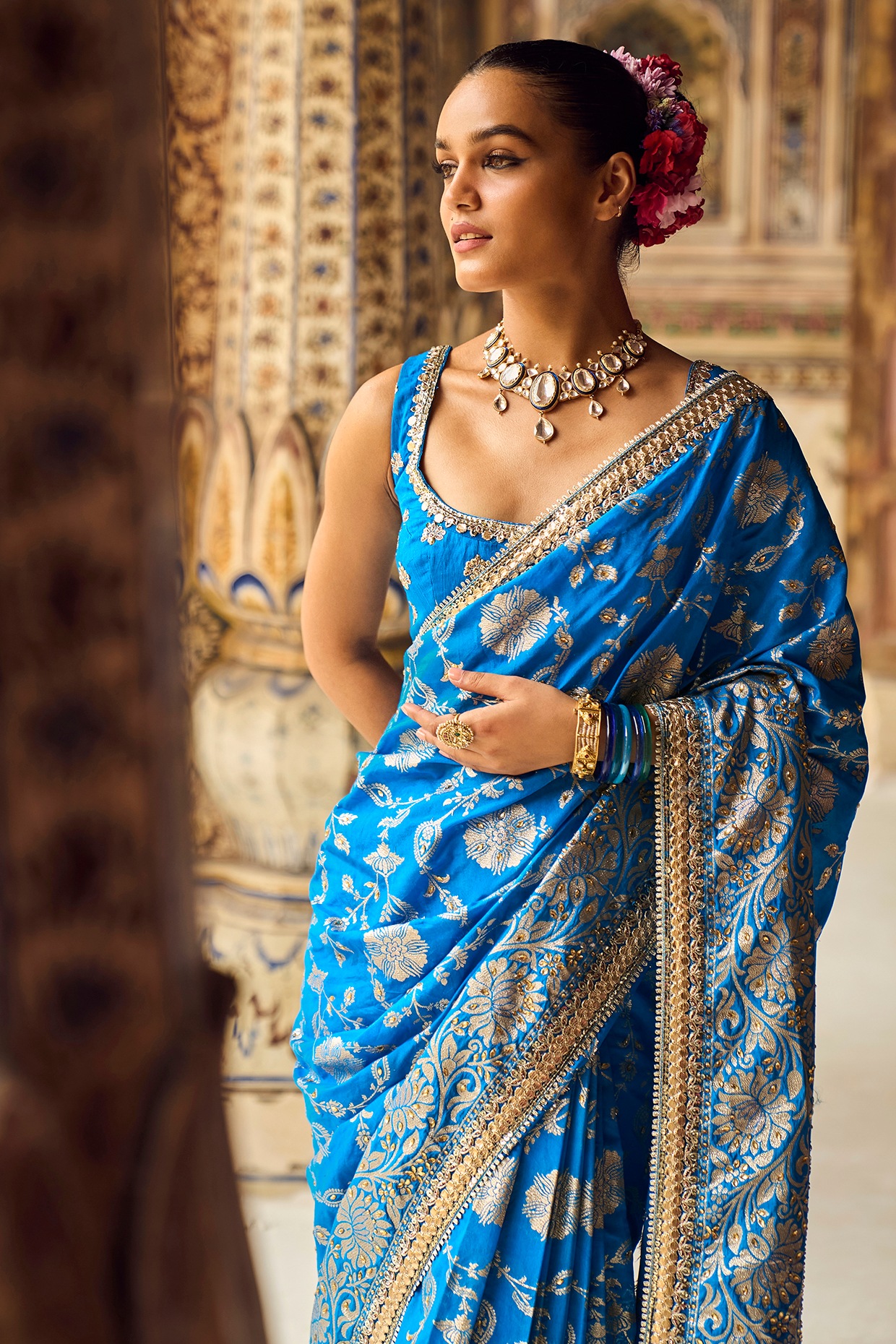 Kerala Saree With Matching Jewellery