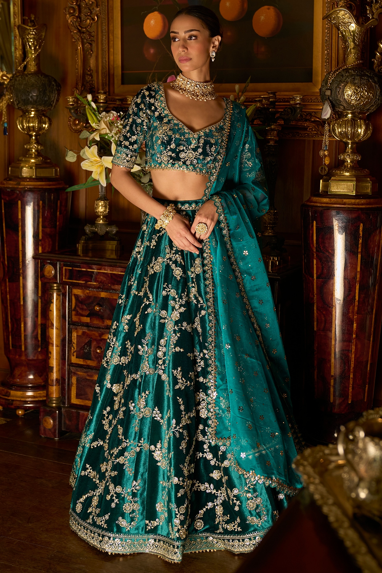 Beautiful Blue Color Georgette Semi Stitched Lehenga Choli – Prititrendz