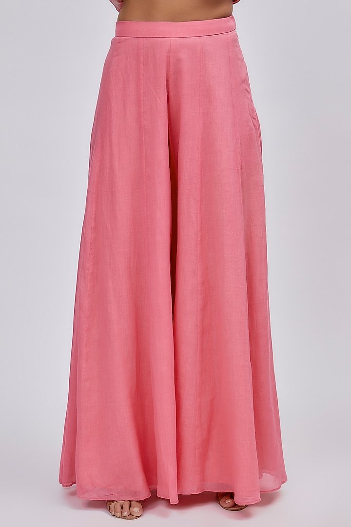 Pink Chanderi Party Wear Sharara Set by Lavina Sippy at Pernia's Pop Up Shop