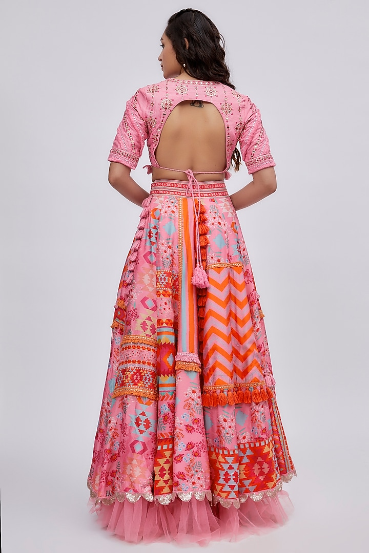 Pink Dupion Silk Wedding Lehenga Set by Lavina Sippy at Pernia's Pop Up Shop