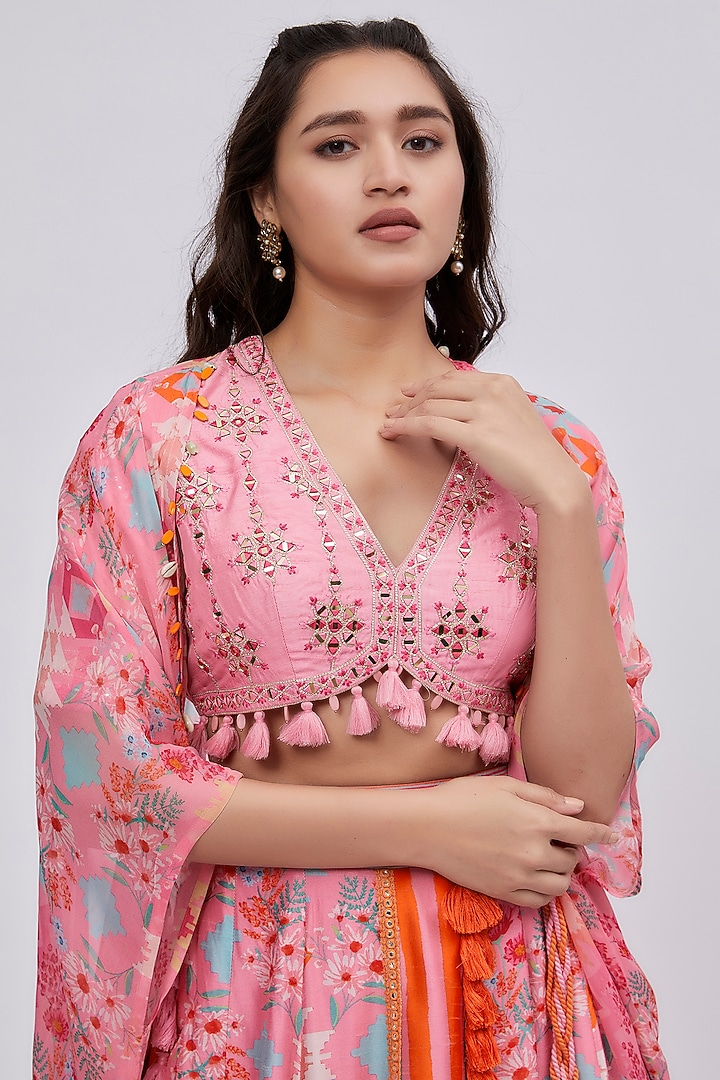 Pink Dupion Silk Wedding Lehenga Set by Lavina Sippy at Pernia's Pop Up Shop