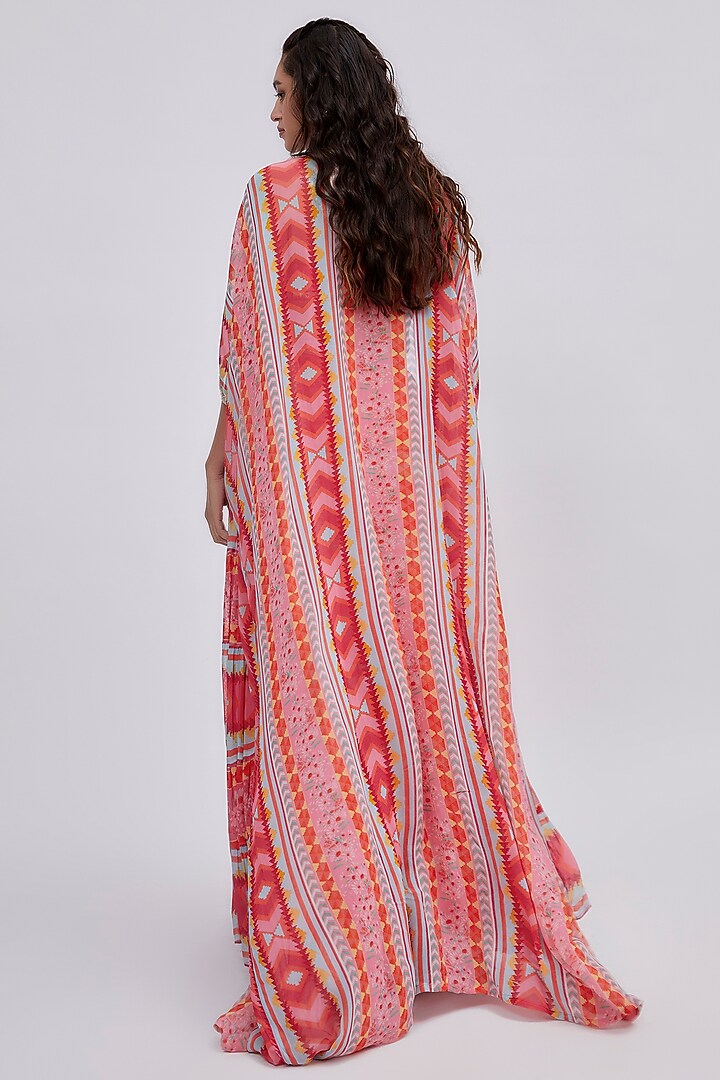 Orange Dupion Silk Printed Wedding Lehenga Set by Lavina Sippy at Pernia's Pop Up Shop