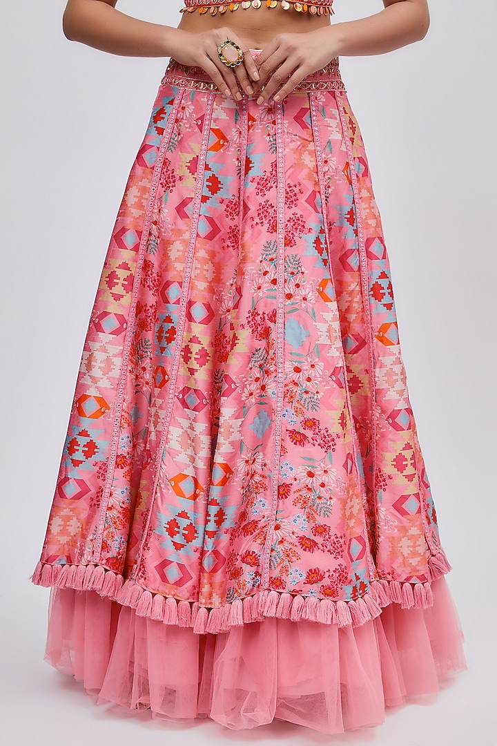 Pink Dupion Silk Wedding Lehenga Set by Lavina Sippy at Pernia's Pop Up Shop
