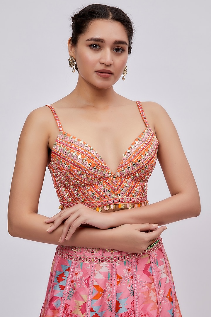 Pink Dupion Silk Wedding Lehenga Set by Lavina Sippy at Pernia's Pop Up Shop