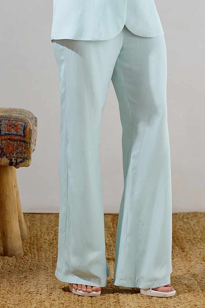 Seafoam Crepe Embroidered Waistcoat Set by Lavanya Ahuja at Pernia's Pop Up Shop