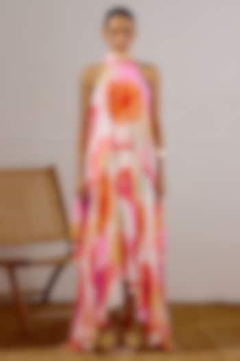Multi-Colored Chiffon Printed Layered Vacation Dress by Lavanya Ahuja at Pernia's Pop Up Shop