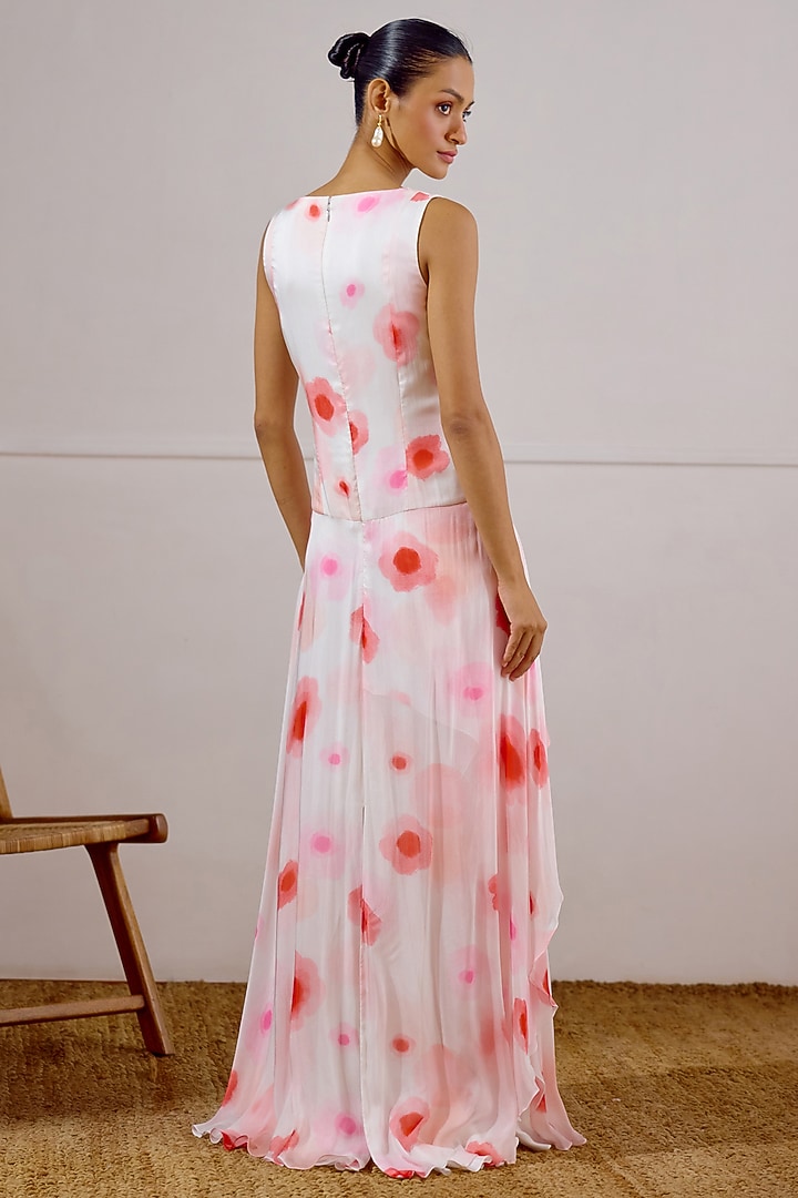 Multi-Colored Chiffon Printed Vacation Dress by Lavanya Ahuja at Pernia's Pop Up Shop