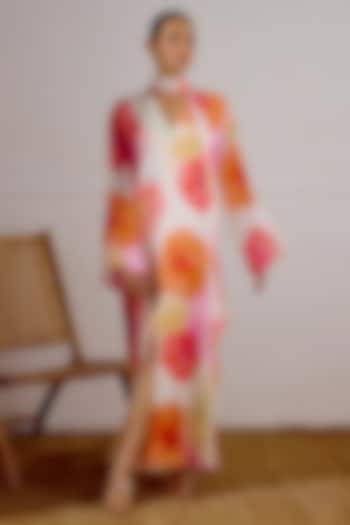 Multi-Colored Chiffon Printed Kaftan Vacation Dress by Lavanya Ahuja at Pernia's Pop Up Shop