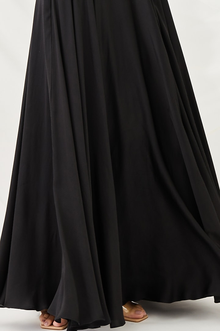 Black Satin Wedding Lehenga Set by Lavanya Ahuja at Pernia's Pop Up Shop