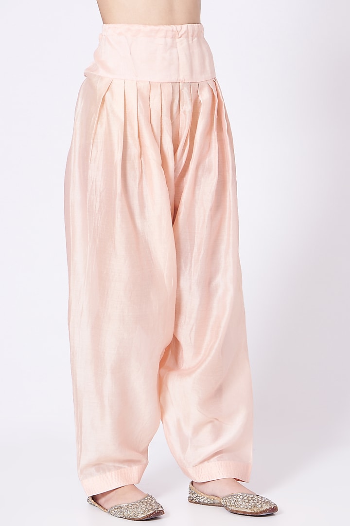 Light Rose Pink Embroidered A-Line Kurta Set by Lavisha Jain at Pernia's Pop Up Shop