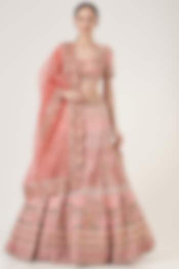 Blush Pink Embroidered Wedding Lehenga Set by LAXMISHRIALI at Pernia's Pop Up Shop