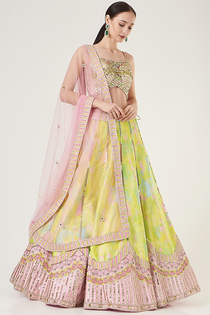 Yellow Embroidered Wedding Lehenga Set by LAXMISHRIALI at Pernia's Pop Up Shop