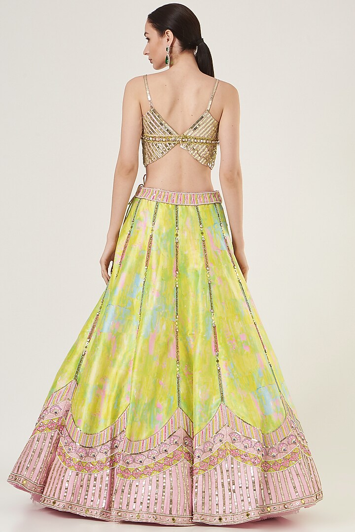 Yellow Embroidered Wedding Lehenga Set by LAXMISHRIALI at Pernia's Pop Up Shop