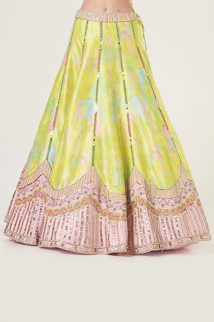 Yellow Embroidered Wedding Lehenga Set by LAXMISHRIALI at Pernia's Pop Up Shop