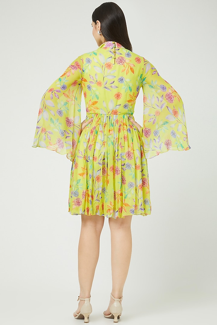 Yellow Floral Printed Summer Dress by LAXMISHRIALI at Pernia's Pop Up Shop
