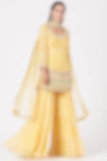 Butter Yellow Digital Printed Sharara Set by LAXMISHRIALI