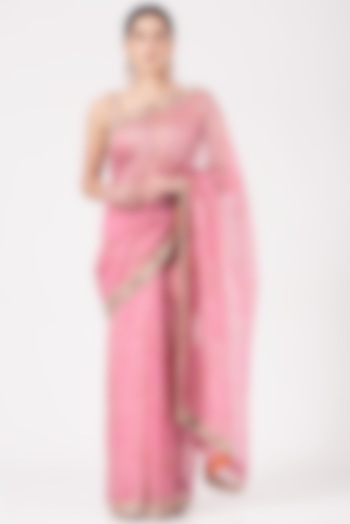 Pink Digital Printed Saree Set by LAXMISHRIALI