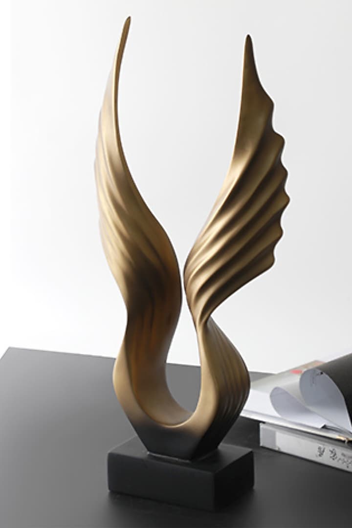 Golden Resin & Marble Wings Sculpture by La Dimora Selections at Pernia's Pop Up Shop