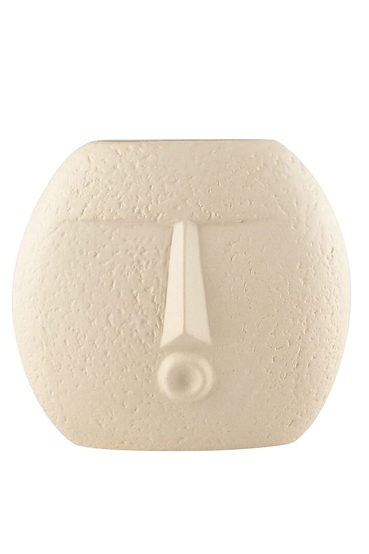 Cream Ceramic Handcrafted Nordic Face Vase Set by La Dimora Selections at Pernia's Pop Up Shop
