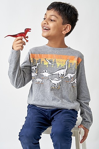 Grey T-Shirt In Pure Cotton by LADORE