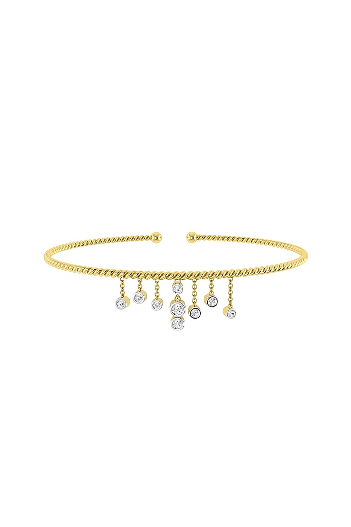 Two-Tone Finish Round-Shaped Diamond Openable Bracelet by La marque M at Pernia's Pop Up Shop