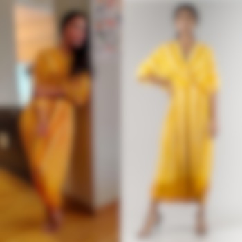 Yellow Shibori Jumpsuit by Nupur Kanoi
