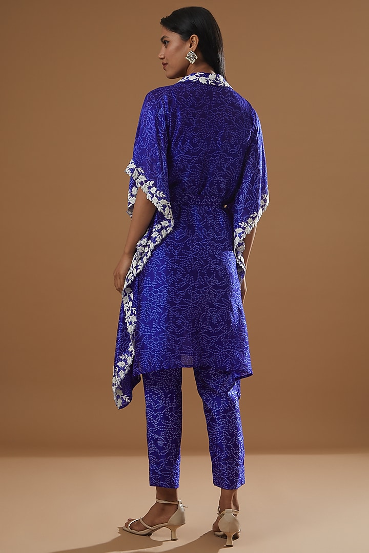 Cobalt Blue Embroidered Kaftan Set by Label Debelle at Pernia's Pop Up Shop