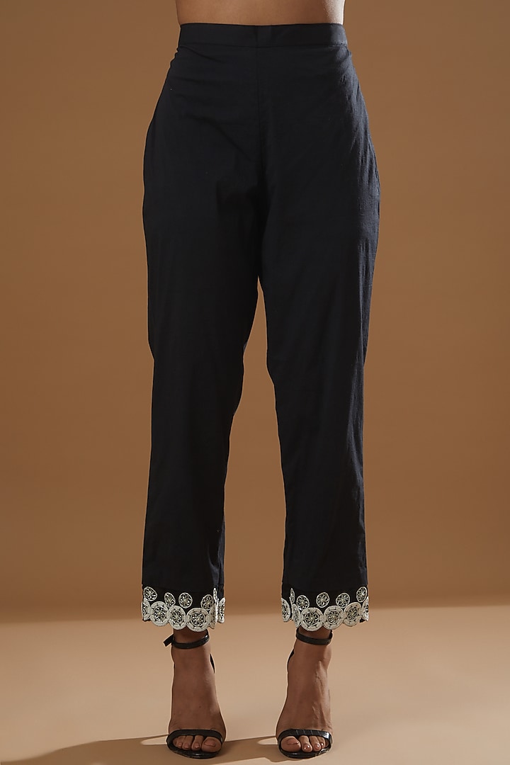 Black Embroidered Wedding Anarkali Set by Label Debelle at Pernia's Pop Up Shop