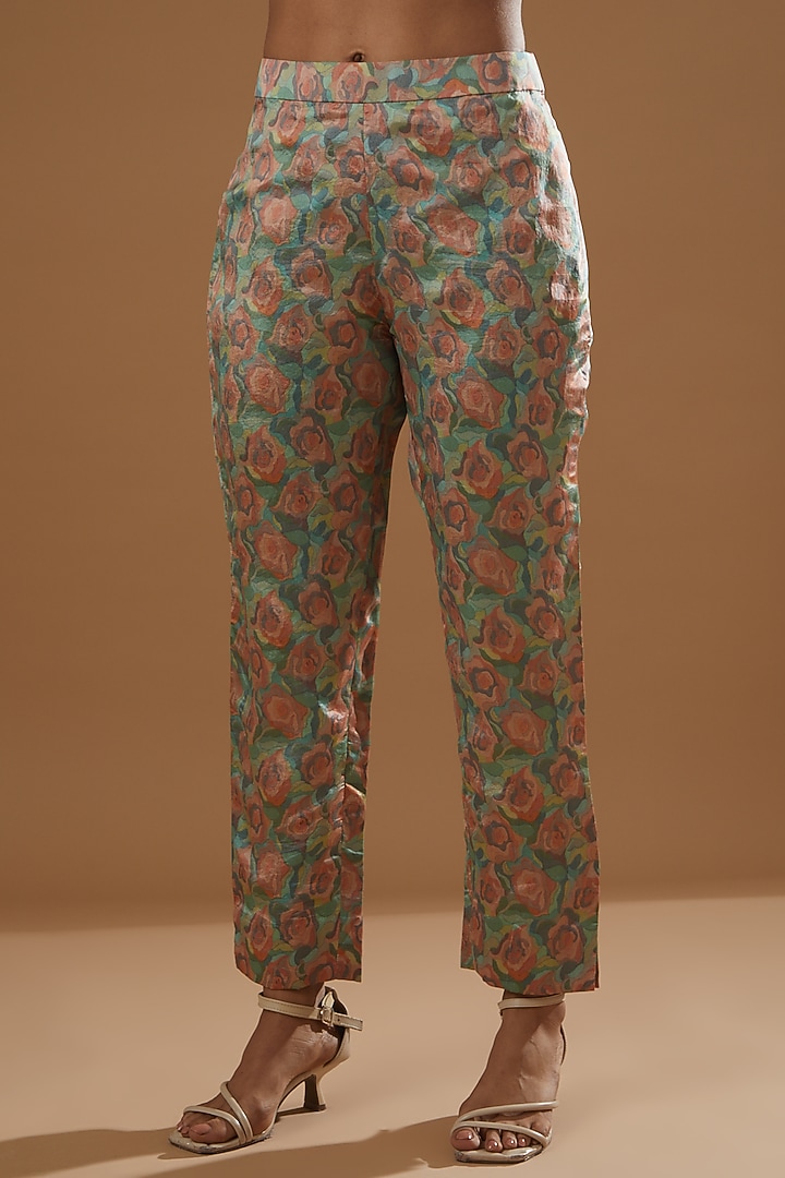 Blush Pink Kora Silk Pant Set by Label Debelle at Pernia's Pop Up Shop