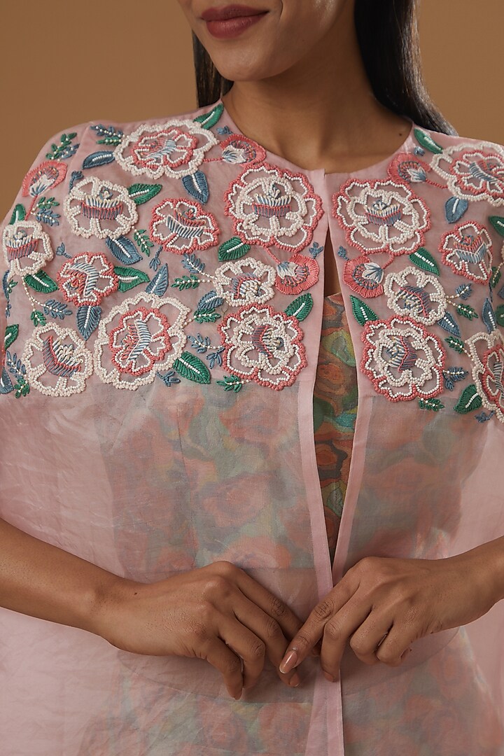 Blush Pink Kora Silk Pant Set by Label Debelle at Pernia's Pop Up Shop