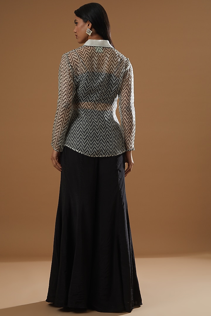 Black Embroidered Jacket Set by Label Debelle at Pernia's Pop Up Shop