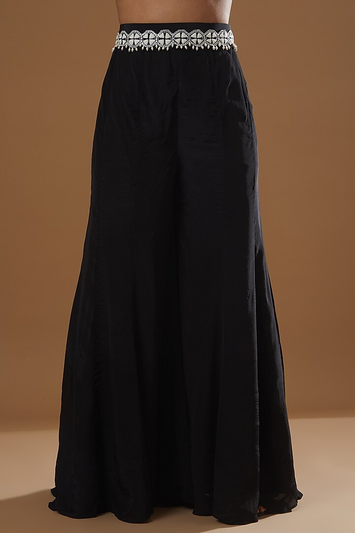 Black Embroidered Jacket Set by Label Debelle at Pernia's Pop Up Shop