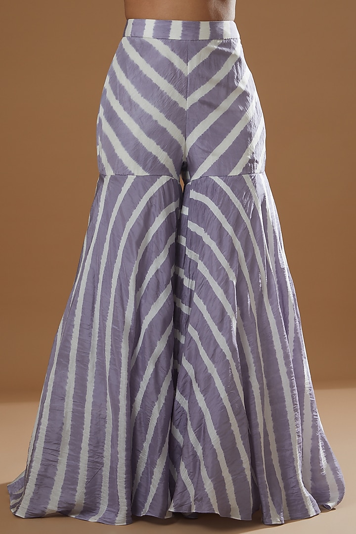 Deep Periwinkle Habutai Silk Gharara Set by Label Debelle at Pernia's Pop Up Shop